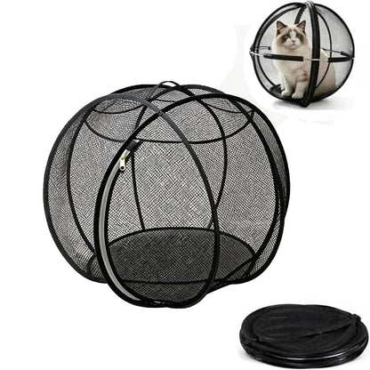 Large Foldable 360-Degree Rolling Mesh Cat Playpen Ball